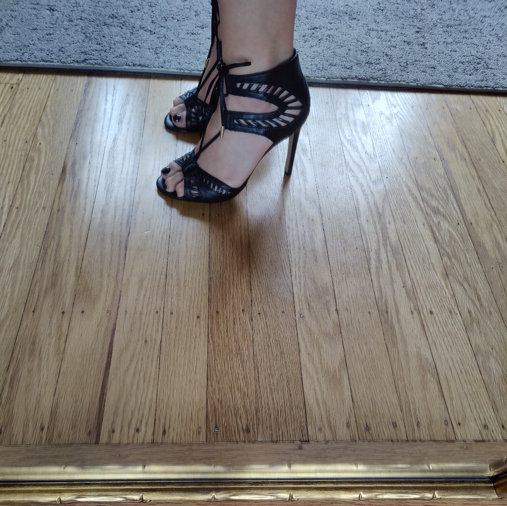DOLCE VITA Leather Tie Heel Sandals | 7M - Picture 5 of 12